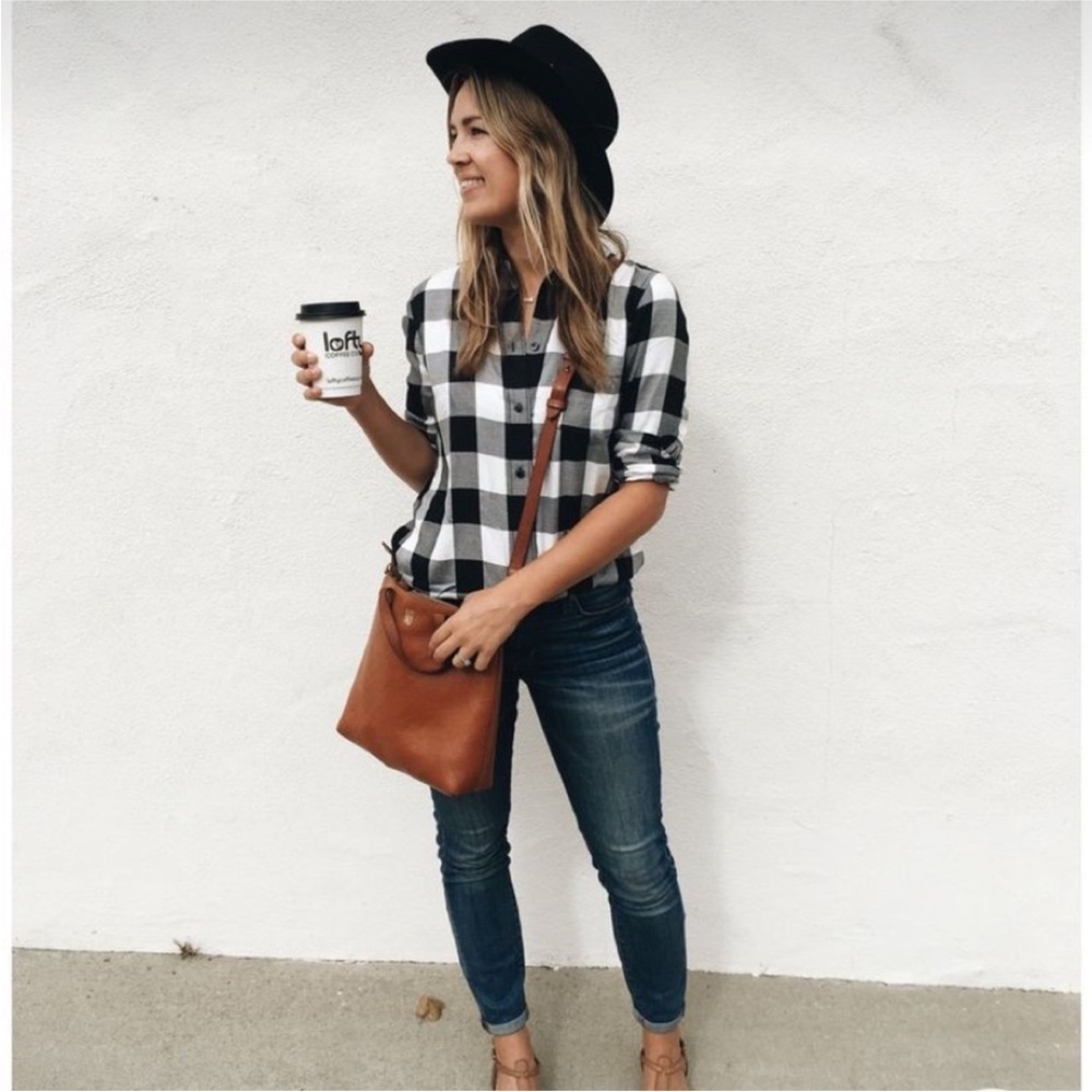 MADEWELL Buffalo Plaid Button Down Boyfriend Shirt